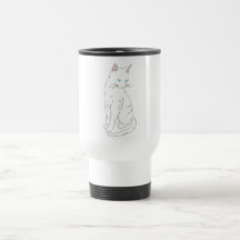 Gato siamés blanco tazas