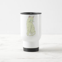 Gato siamés cremoso taza