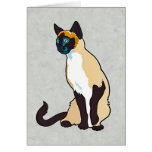 Gato siamés elegante tarjetón