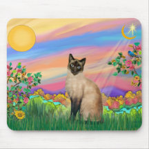 Gato siamés - estrella del día alfombrillas de raton