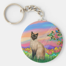 Gato siamés - estrella del día llavero personalizado
