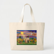 Gato siamés - otoño Sun Bolsa Lienzo