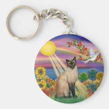 Gato siamés - otoño Sun Llaveros Personalizados