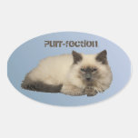 Gato siamés persa calcomania de oval personalizadas