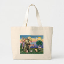 Gato siamés y St Francis Bolsa De Mano