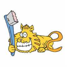 Gato sonriente con el cepillo de dientes esculturas fotográficas