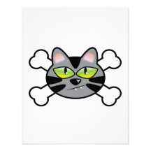 gato y bandera pirata del gatito de la actitud invitación personalizada