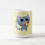Gato y flores lindos del gatito tazas de café