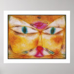 Gato y pájaro - impresión del poster del arte abst