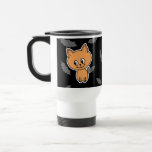 Gato y palos anaranjados tazas de café