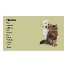 Gato y perro (sí, tengo gusto de perros, también;  plantillas de tarjeta de negocio