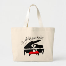 Gato y piano bolsa de mano