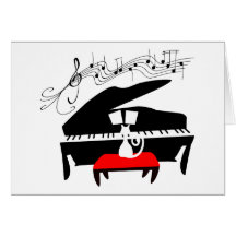 Gato y piano felicitacion 
