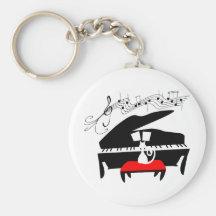 Gato y piano llavero personalizado