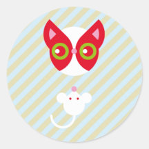 Gato y ratón etiquetas redondas