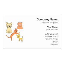 Gatos amarillos y anaranjados plantillas de tarjeta de negocio