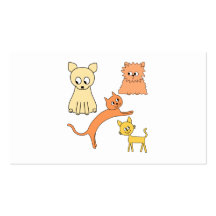Gatos amarillos y anaranjados plantilla de tarjeta de visita