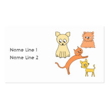 Gatos amarillos y anaranjados tarjetas de visita