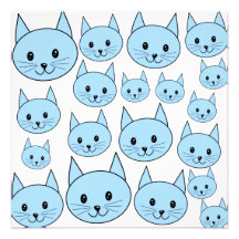 Gatos azul claro. Modelo Invitacion Personalizada