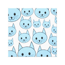 Gatos azul claro. Modelo Impresión En Lona Estirada
