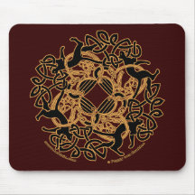 Gatos célticos Knotwork Mousepads - Brown de Samha Alfombrillas De Ratones