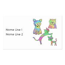 Gatos coloridos plantillas de tarjeta de negocio