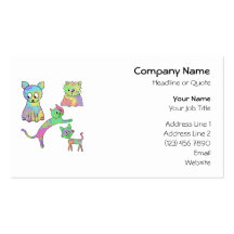 Gatos coloridos tarjeta de visita