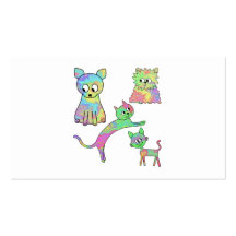 Gatos coloridos tarjetas de visita