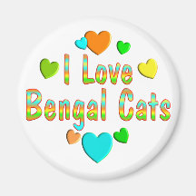 Gatos de Bengala del amor Imán De Nevera