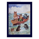 Gatos de la natación de Louis Wain Tarjeton
