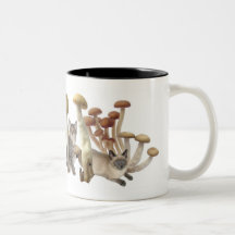 Gatos de la seta tazas