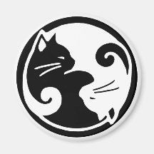 Gatos de Yin Yang Imán De Frigorífico