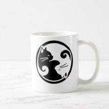 Gatos de Yin Yang Taza