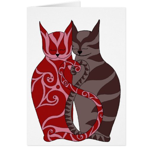 Gatos del amor felicitación