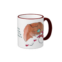 Gatos del bastón de caramelo tazas de café