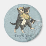 Gatos del boda imán para frigorifico