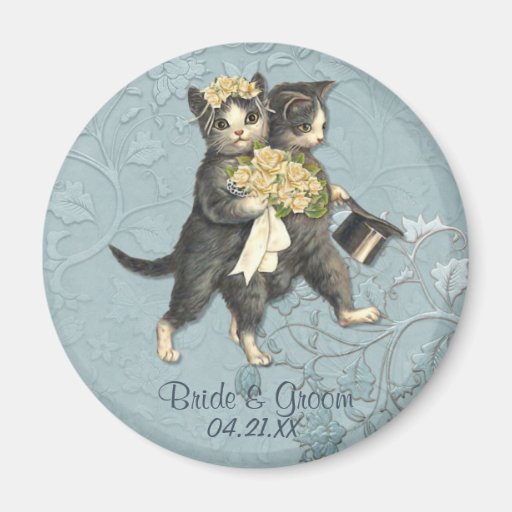 Gatos del boda imán para frigorifico