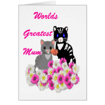 Gatos del día de madre felicitación