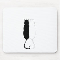 Gatos del ébano y de la marfil alfombrillas de raton 