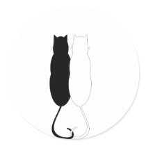 Gatos del ébano y de la marfil pegatinas