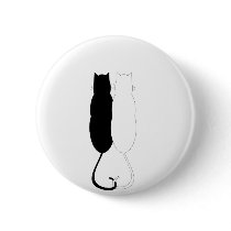 Gatos del ébano y de la marfil botones