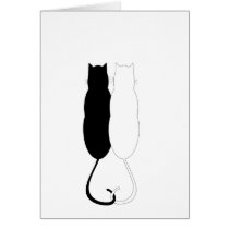 Gatos del ébano y de la marfil tarjetas