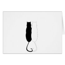 Gatos del ébano y de la marfil tarjetas