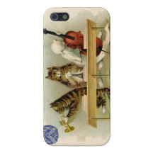 Gatos del musical del arte del anuncio del vintage iPhone 5 fundas