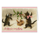 Gatos del navidad tarjeta