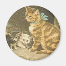 Gatos del vintage imán para frigorífico