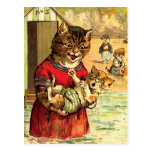 Gatos divertidos en la playa - Louis Wain Postales