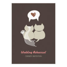 Gatos divertidos - invitación del ensayo del boda