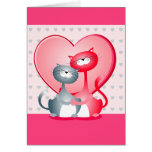 Gatos en amor, tarjeta de felicitación