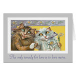 Gatos en amor y la cita de Thoreau Felicitaciones